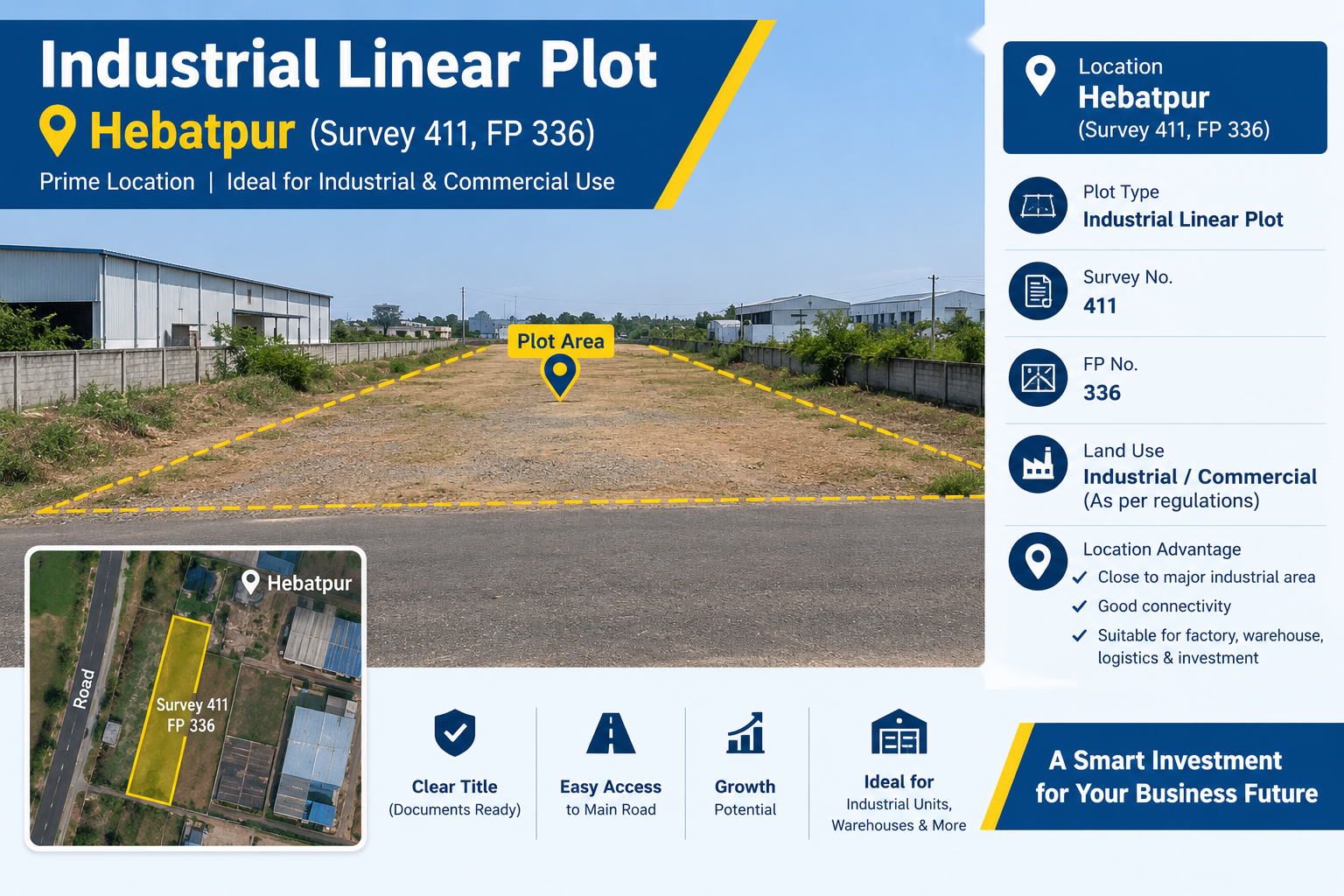 Industrial Linear Plot - Hebatpur (Survey 411, FP 336)